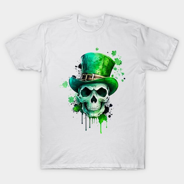 St Patrick's Day Skull, Ireland, Irish, Lucky, Irish Pride, Saint Patrick's T-Shirt by PorcupineTees